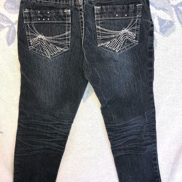 EUC Girls Size 4 Miss Jeans Dark Blue Denim Jeans - Picture 3 of 5